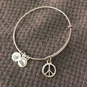 Alex and Ani peace sign charm bangle